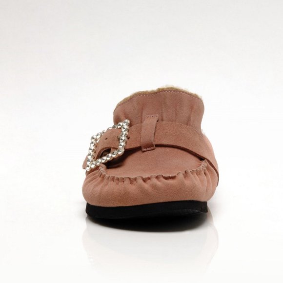 Free People Pink Mules with Rhinestone Buckle - Picture 7 of 10